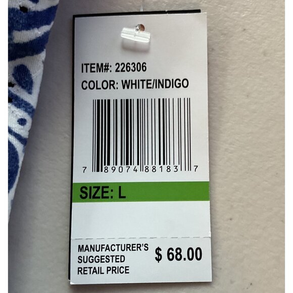 NWT Ronni Nicole Sleeveless Paisley Print White/Indigo Dress L blues new - Picture 7 of 11